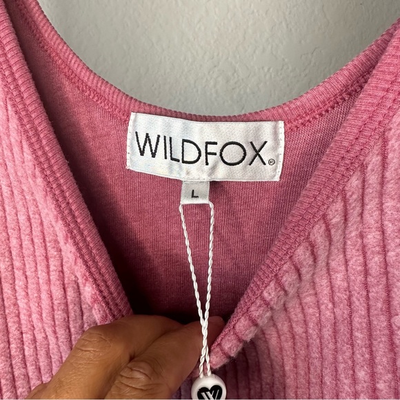 WildFox pink ribbed tank size Large NWT - Picture 2 of 3